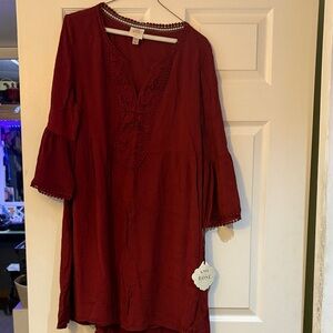 Knox Rose Maroon Bohemian dress